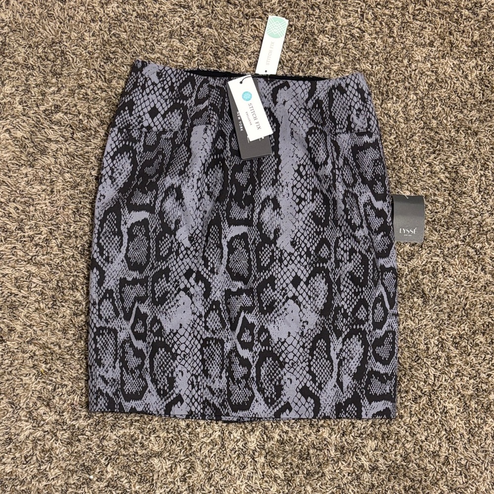 Express Black and Gray Animal Print Pencil Skirt